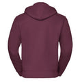 Burgundy - Side - Russell Mens Authentic Full Zip Hooded Sweatshirt - Hoodie