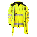 Hi Vis Yellow - Back - Yoko Hi Vis Multi-Function Breathable & Waterproof 7-In-1 Jacket