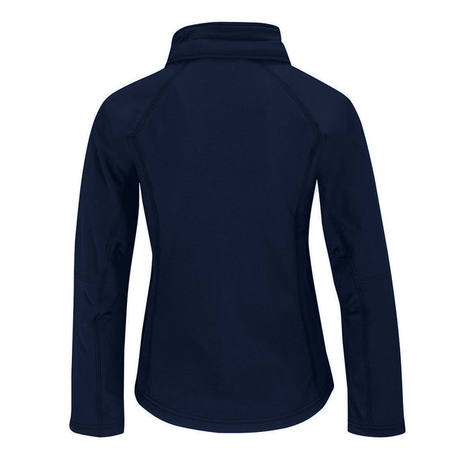 Navy Blue - Back - B&C Womens Hooded Premium Softshell Jacket (Windproof, Waterproof & Breathable)
