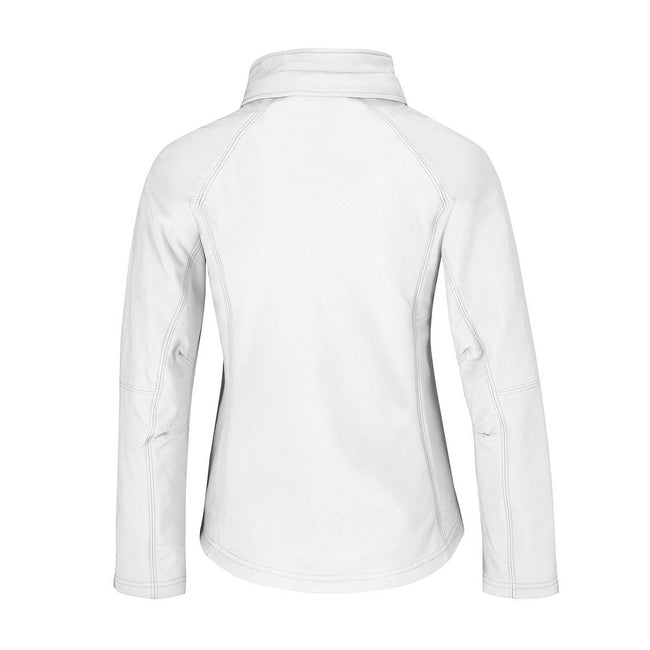 White - Back - B&C Womens Hooded Premium Softshell Jacket (Windproof, Waterproof & Breathable)