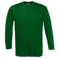 Bottle Green - Front - B&C Mens Exact 150 LSL Crew Neck Long Sleeve T-Shirt