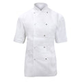 White - Front - Dennys Ladies-Womens Short Sleeve Chefs Jacket - Chefswear