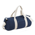 French Navy-Off White - Front - Bagbase Plain Varsity Barrel - Duffle Bag (20 Litres)
