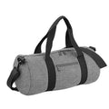 Grey Marl-Black - Front - Bagbase Plain Varsity Barrel - Duffle Bag (20 Litres)