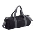 Black-Grey - Front - Bagbase Plain Varsity Barrel - Duffle Bag (20 Litres)