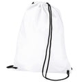 White - Front - BagBase Budget Water Resistant Sports Gymsac Drawstring Bag (11 Litres)