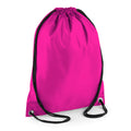 Fuchsia - Front - BagBase Budget Water Resistant Sports Gymsac Drawstring Bag (11 Litres)