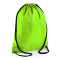 Lime - Front - BagBase Budget Water Resistant Sports Gymsac Drawstring Bag (11 Litres)