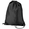 Black - Front - BagBase Budget Water Resistant Sports Gymsac Drawstring Bag (11 Litres)