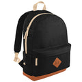 Black - Front - Bagbase Heritage Retro Backpack - Rucksack - Bag (18 Litres)