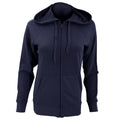Deep Navy - Back - Fruit Of The Loom Ladies Fitted Lightweight Hooded Sweatshirts Jacket - Zoodie (240 GSM)