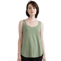 Soft Olive - Front - Mantis Womens-Ladies Loose Fit Sleeveless Vest Top