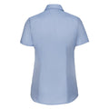 Light Blue - Back - Russell Womens-ladies Herringbone Short Sleeve Work Shirt