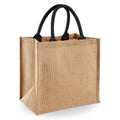 Black - Lifestyle - Westford Mill Jute Mini Tote Shopping Bag (14 Litres)