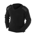 Black - Front - Yoko Mens V-Neck NATO Security Sweater - Workwear