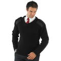 Black - Side - Yoko Mens V-Neck NATO Security Sweater - Workwear