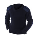 Navy Blue - Front - Yoko Mens V-Neck NATO Security Sweater - Workwear