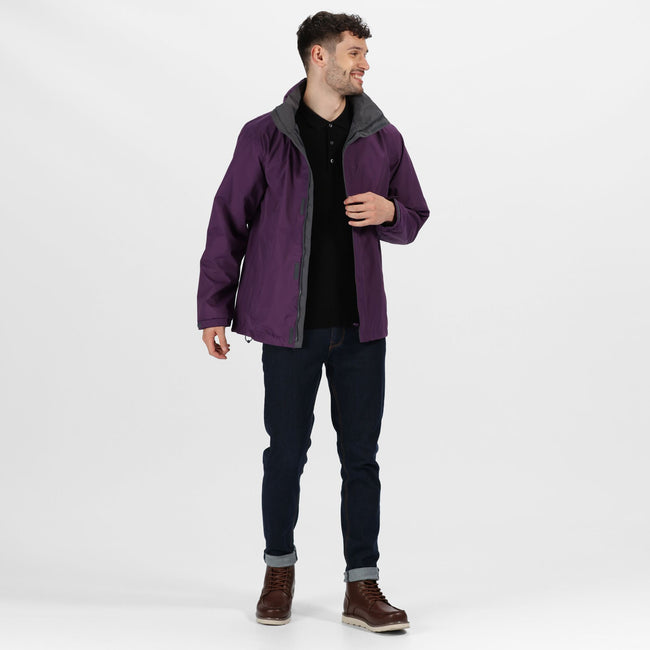 Majestic Purple-Seal Grey - Back - Regatta Mens Standout Ardmore Jacket (Waterproof & Windproof)