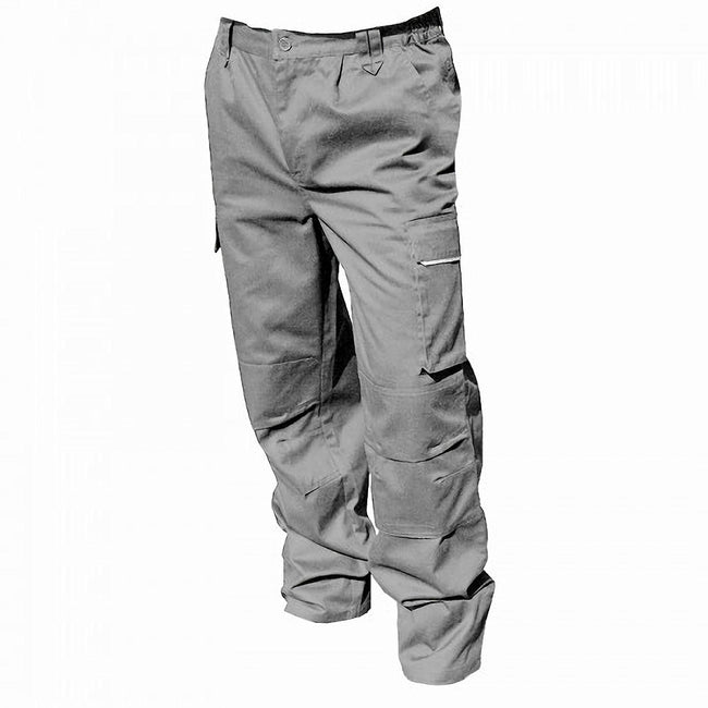 Grey - Back - Result Unisex Work-Guard Windproof Action Trousers - Workwear