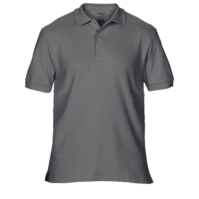Charcoal - Front - Gildan Mens Premium Cotton Sport Double Pique Polo Shirt