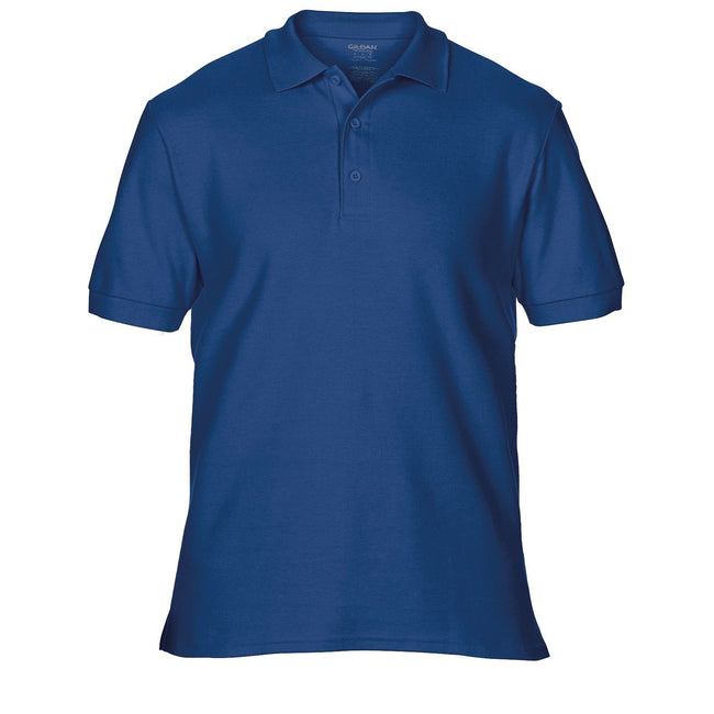 Navy - Front - Gildan Mens Premium Cotton Sport Double Pique Polo Shirt