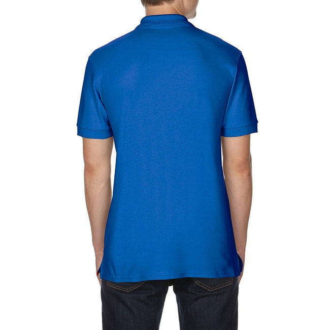 Royal - Back - Gildan Mens Premium Cotton Sport Double Pique Polo Shirt