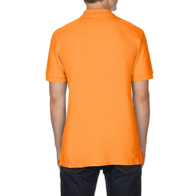 Tangerine - Back - Gildan Mens Premium Cotton Sport Double Pique Polo Shirt