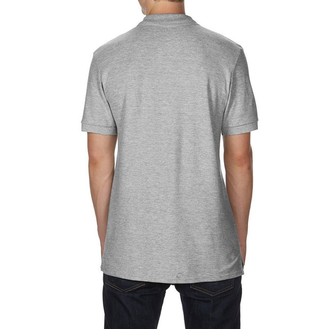 Sport Grey - Back - Gildan Mens Premium Cotton Sport Double Pique Polo Shirt