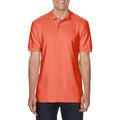 Bright Salmon - Back - Gildan Mens Premium Cotton Sport Double Pique Polo Shirt