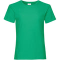 Kelly Green - Front - Fruit Of The Loom Girls Childrens Valueweight Short Sleeve T-Shirt