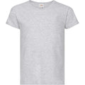 Heather Grey - Front - Fruit Of The Loom Girls Childrens Valueweight Short Sleeve T-Shirt