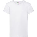 White - Front - Fruit Of The Loom Girls Childrens Valueweight Short Sleeve T-Shirt