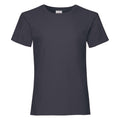 Deep Navy - Front - Fruit Of The Loom Girls Childrens Valueweight Short Sleeve T-Shirt