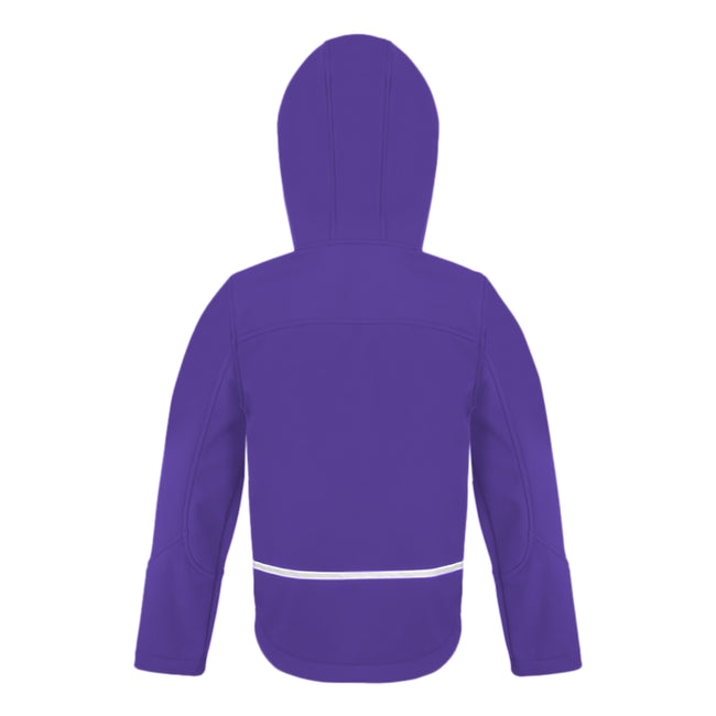 Purple-Grey - Back - Result Core Kids Unisex Junior Hooded Softshell Jacket