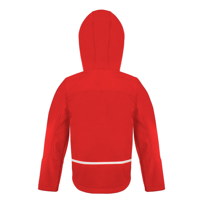 Red-Black - Back - Result Core Kids Unisex Junior Hooded Softshell Jacket