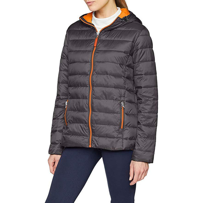 Grey-Orange - Front - Result Urban Womens-Ladies Snowbird Hooded Jacket