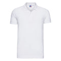 White - Front - Russell Mens Stretch Short Sleeve Polo Shirt