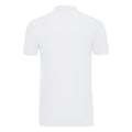 White - Back - Russell Mens Stretch Short Sleeve Polo Shirt