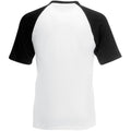 White-Black - Back - Fruit Of The Loom Mens Short Sleeve Baseball T-Shirt