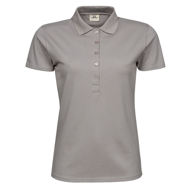 Stone - Front - Tee Jays Womens-Ladies Luxury Stretch Short Sleeve Polo Shirt