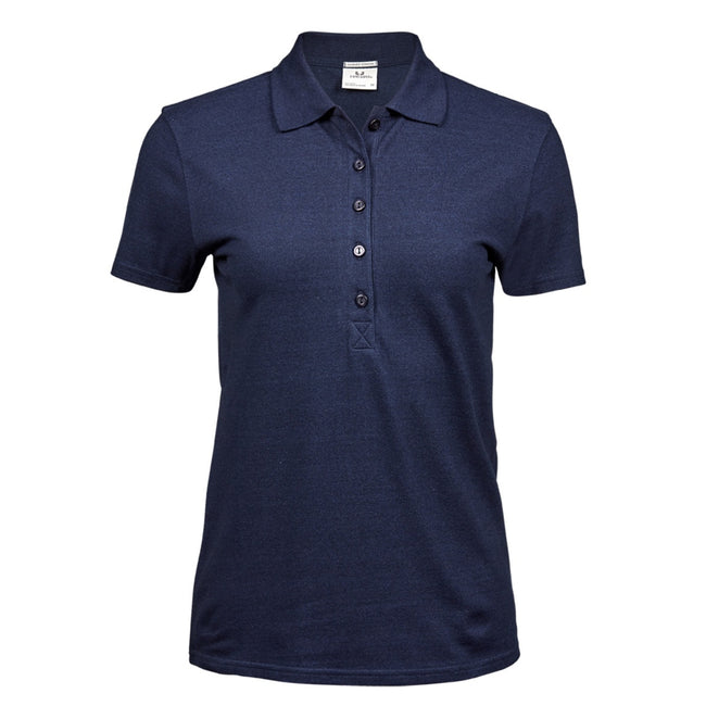 Denim - Front - Tee Jays Womens-Ladies Luxury Stretch Short Sleeve Polo Shirt