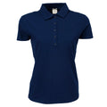Navy Blue - Front - Tee Jays Womens-Ladies Luxury Stretch Short Sleeve Polo Shirt
