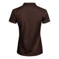 Chocolate - Back - Tee Jays Womens-Ladies Luxury Stretch Short Sleeve Polo Shirt
