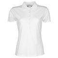 White - Front - Tee Jays Womens-Ladies Luxury Stretch Short Sleeve Polo Shirt