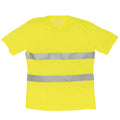 Hi-Vis Yellow - Front - Yoko Mens Cool Weave Hi-Vis V Neck T-Shirt