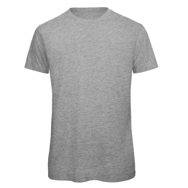 Sport Grey - Front - B&C Mens Favourite Organic Cotton Crew T-Shirt