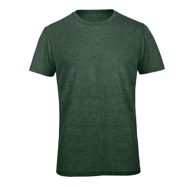 Heather Forest Green - Front - B&C Mens Favourite Short Sleeve Triblend T-Shirt