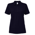 Navy - Front - Gildan Softstyle Womens-Ladies Short Sleeve Double Pique Polo Shirt