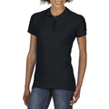 Black - Back - Gildan Softstyle Womens-Ladies Short Sleeve Double Pique Polo Shirt