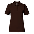 Dark Chocolate - Front - Gildan Softstyle Womens-Ladies Short Sleeve Double Pique Polo Shirt